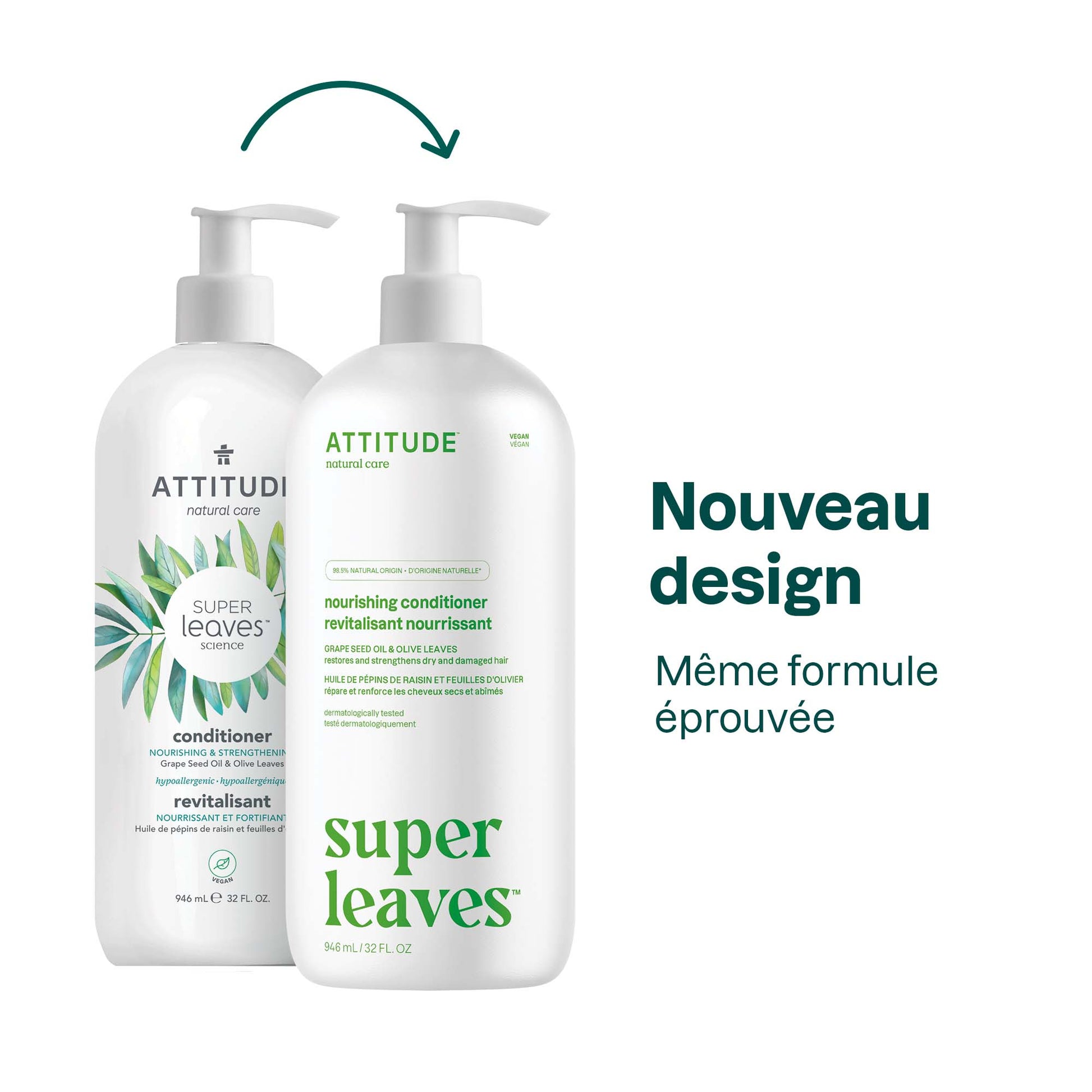 11513 ATTITUDE Super Leaves™ - Revitalisant nourrissant pour cheveux secs hypoallergénique _fr? 946 mL