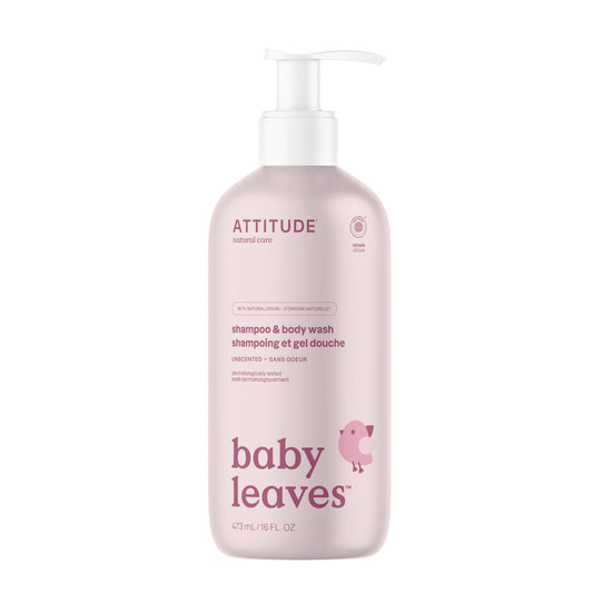16615 ATTITUDE Baby Leaves™ - 2-en-1 Shampooing et gel nettoyant bébé Sans odeur _fr?_main?
